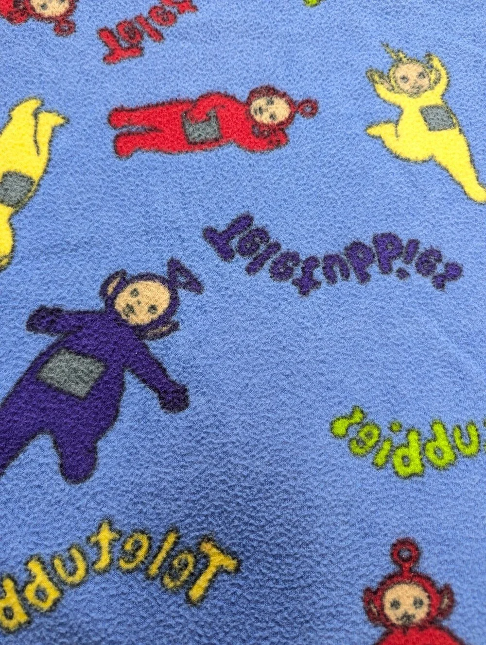 Vintage 90s Teletubbies Fleece Throw Blanket 58